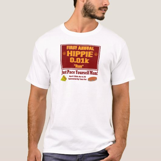 最初年次ヒッピー0.01kはティーを"走ります" tシャツ (正面)
