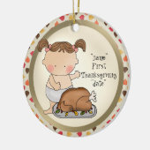 最初感謝祭の休暇の女の赤ちゃんのオーナメント セラミックオーナメント (左)
