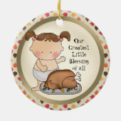 最初感謝祭の休暇の女の赤ちゃんのオーナメント セラミックオーナメント (裏面)