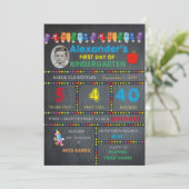 最初日の幼稚園の写真カード男の子、黒板 案内状 (スタンド正面)