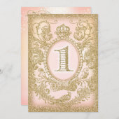 最初昔々誕生日のプリンセスのモモ 招待状 (正面/裏面)