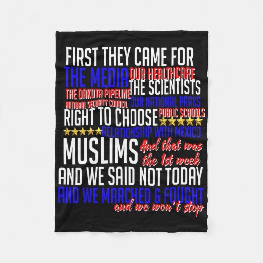 最初来にShirt Science Civil Rights Res フリースブランケット (正面)