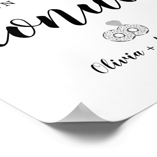 最初来の愛ドーナツの結婚お願いサイン ポスター (角)