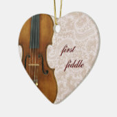 最初止め枠のハートのオーナメントのペンダント セラミックオーナメント (左)