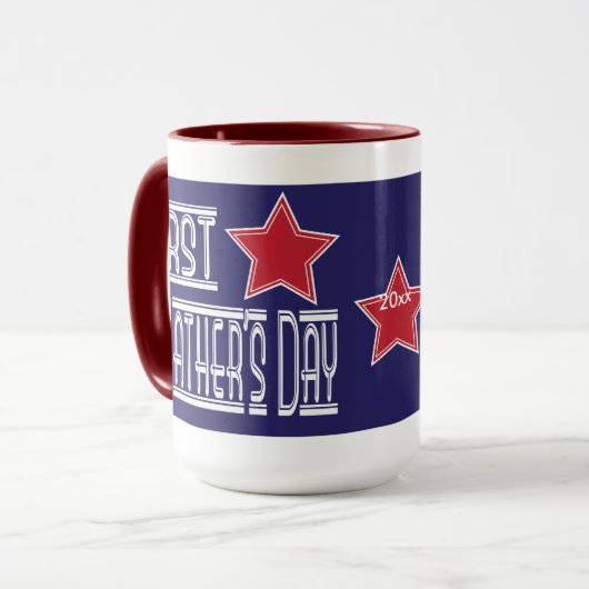 最初父の日のマグのデザイン-あなた自身の日付を加えて下さい マグカップ (正面左)