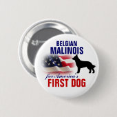 最初犬のためのベルギー人Malinois 缶バッジ (正面&裏面)