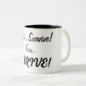 最初生き延びに、それから…繁栄！ ツートーンマグカップ (正面右)