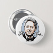 最初紳士ボタンのためのBill Clinton 缶バッジ (正面&裏面)