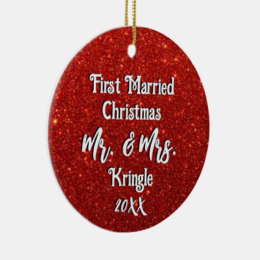 最初結婚したのクパーソナライズされた結婚リスマスの日付 セラミックオーナメント (右)