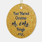 最初結婚したのクパーソナライズされた結婚リスマスの日付 セラミックオーナメント (左)