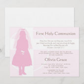 最初聖餐および発表-女の子 招待状 (正面/裏面)