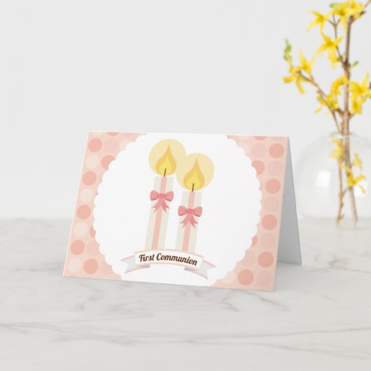 最初聖餐のお祝い カード (黄色い花)