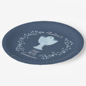 最初聖餐のカスタムな紙皿-男の子のパーティー ペーパープレート (アングル)