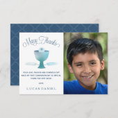 最初聖餐のサンキューカードは、シンプルカスタマイズ サンキューカード (正面/裏面)