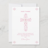 最初聖餐のサンキューカード-女の子、カスタムなノート ノートカード (正面)