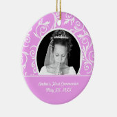 最初聖餐のピンクの写真のオーナメント セラミックオーナメント (右)