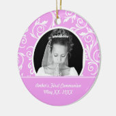 最初聖餐のピンクの写真のオーナメント セラミックオーナメント (左)