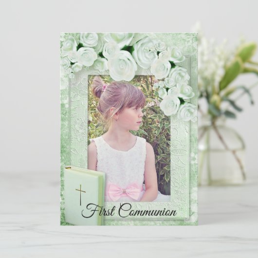 最初聖餐の写真の招待状 招待状 (スタンド正面)