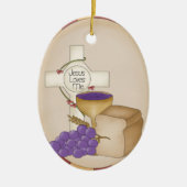 最初聖餐の宗教オーナメントまたは壁掛け セラミックオーナメント (正面)