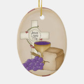 最初聖餐の宗教オーナメントまたは壁掛け セラミックオーナメント (裏面)