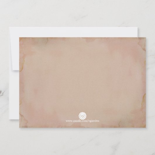 最初聖餐の招待状のピンクのヴィンテージ 招待状 (裏面)