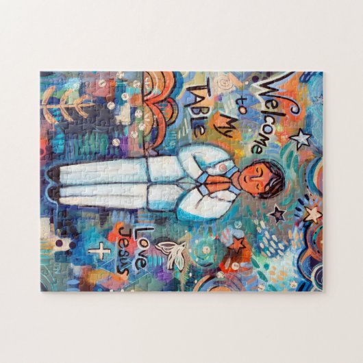 最初聖餐の男の子のギフトのパズル ジグソーパズル (横)