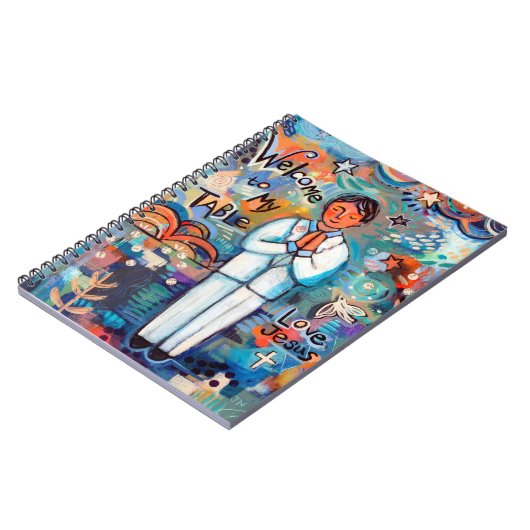 最初聖餐の男の子の螺線形ノートジャーナル ノートブック (左側)