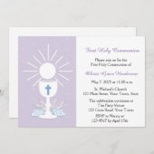 最初聖餐の聖餐杯、薄紫 招待状 (正面/裏面)