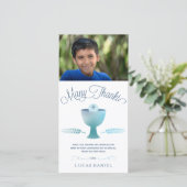 最初聖餐は写真カード-カスタム感謝していしています サンキューカード (スタンド正面)