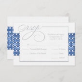 最初聖餐または洗礼RSVP |海軍 出欠カード (正面/裏面)