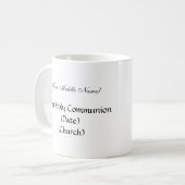 最初聖餐式のパーソナライズなギフトのマグ コーヒーマグカップ (正面左)