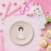 最初聖餐式のブルネットの女の子 ペーパープレート (パーティー)