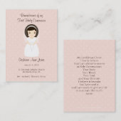 最初聖餐式のブルネットの女の子 名刺 (正面/裏面)