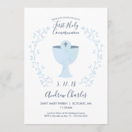 最初聖餐式の招待状-男の子の招待 招待状