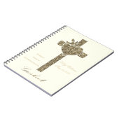 最初聖餐式の金十字のゲストブック ノートブック (左側)