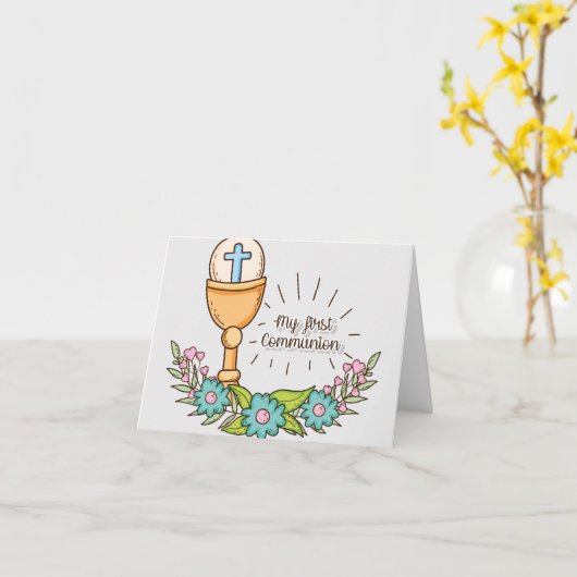 最初聖餐式 カード (黄色い花)