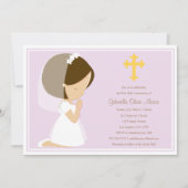 最初聖餐式-ラベンダー|の招待状 招待状 (正面)