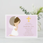 最初聖餐式-ラベンダー|の招待状 招待状 (スタンド正面)