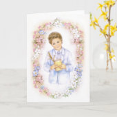 最初聖餐式、確認の男の子 カード (黄色い花)