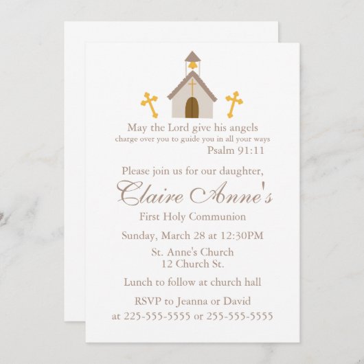 最初聖餐 招待状 (正面/裏面)