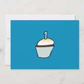 最初誕生日のカップケーキのパーティの招待状 招待状 (裏面)