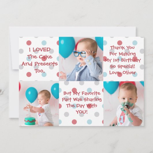 最初誕生日のサンキューカード サンキューカード (正面)