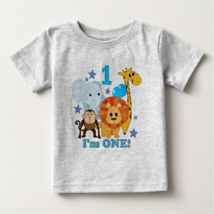 最初誕生日のジャングル ベビーTシャツ