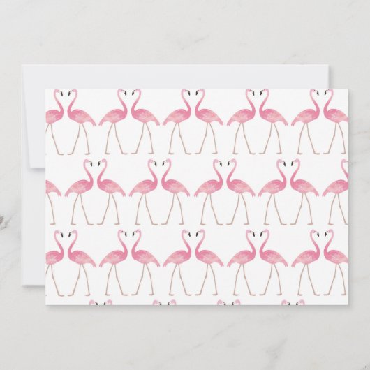 最初誕生日のフラミンゴの写真の招待状 招待状 (裏面)