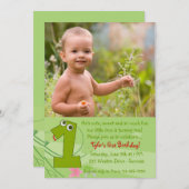 最初誕生日の写真の招待状 招待状 (正面/裏面)