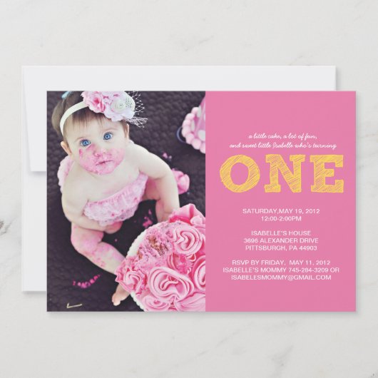 最初誕生日の招待状1 招待状 (正面)