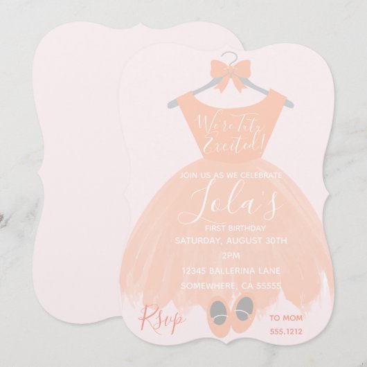 最初誕生日の招待 招待状 (正面/裏面)