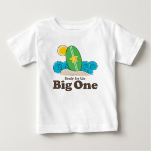 最初誕生日の波のベビーの長袖のティー ベビーTシャツ