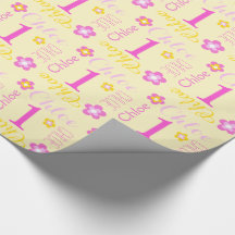 最初誕生日の花の名前をカスタムするのギフト用包装紙