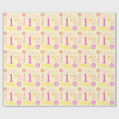 最初誕生日の花の名前をカスタムするのギフト用包装紙 ラッピングペーパー (フラット)